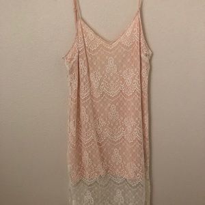 Blush toned midi cocktail dress